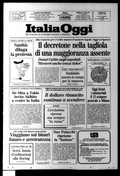 Italia oggi : quotidiano di economia finanza e politica